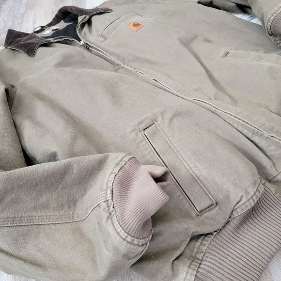 Carhartt Bankston Sienna Sandstone Fleece Lined Canvas Work Coat Size 2XL Tall - Picture 8 of 16